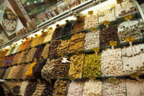 Turkey, Istanbul, Eminonu, Misir Carsisi, Spice Market interior.