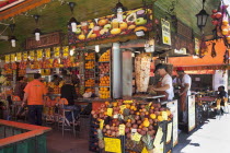 Turkey, Istanbul, Eminonu, kebab stall.