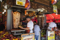 Turkey, Istanbul, Eminonu, Kebab stall.