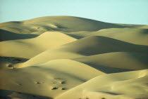Saudia Arabia, Desert landscape with sand dunes.