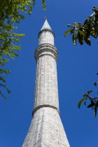 Turkey, Istanbul, Sultanahmet, Haghia Sophia minaret.