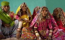 India, Karnataka, Lambani Gypsy women. Tribal forest dwellers, now settled in 30-home rural hamlets. Related to the Rabaris gypsies of Kutch, Gujarat.