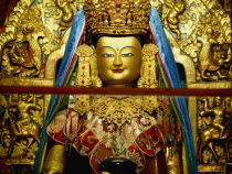 India, Sikkim, Golden Buddha, Buddhist Monastery.
