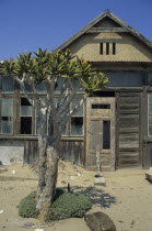 Namibia, Namib Desert, Pomona, An abandoned mine workers house in the diamond region of the southern restricted Diamond region.