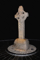 Ireland, County Offaly, Clonmacnoise monastery, South Cross preserved in controlled atmospheric conditions.