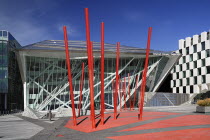 Ireland, County Dublin, Dublin City, Grand Canal Theatre modern 2000 seat  auditorium in the Docklands area designed by architect Daniel Libeskin.