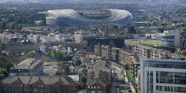 Ireland, County Dublin, Dublin City, View of the Aviva football stadium Lansdowne Road from the Ferris Wheel on the North Wall Quay.