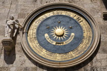 Italy, Sicily, Piazza Del Duomo, Messina Cathedral, Astronomical clock on clock tower.