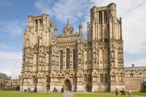 England, Somerset, Wells, West front of Cathedral.