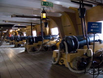 England, Hampshire, Portsmouth, Gun Deck of HMS Victory.