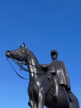 England, Hampshire, Aldershot, Close up detail of statue of Lord Wellington.