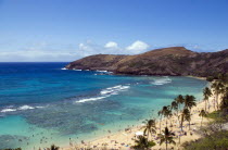 USA, Hawaii, Oahu Island, View over Hanuama Bay.
