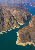 USA, Arizona, Lake Mead, Aerial view.