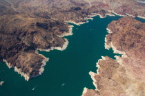 USA, Arizona, Lake Mead, Aerial view.