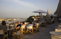 Hungary, Budapest, Buda Castle District, view over Danube and Pest.