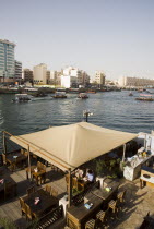 UAE , Dubai, View from cafe across the Creek to Deira side.