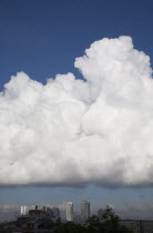 Thailand, Bangkok, Cloud formation over central area of the city.