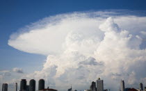 Thailand, Bangkok, Storm Cloud formation over central area of the city.
