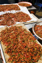 Thailand, Bangkok, Red chilis in Chinatown market.