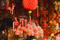Thailand, Bangkok, Red Lanterns and Decorations for Chinese New Year.