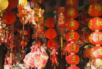 Thailand, Bangkok, Shop selling Lanterns and Decorations for Chinese New Year.