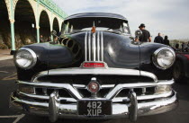 England, East Sussex, Brighton, Old American Pontiac automobile on Madeira Drive during classic car festival.