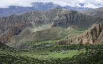 Nepal, Upper Mustang, Beautiful mountain valley on the route from Samar to Gemi village.