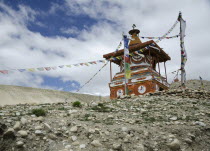 Nepal, Upper Mustang, Chorten between Tsarang and Lo Manthang.