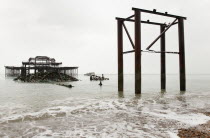 England, East Sussex, Brighton, Ruined shell of the West Pier.