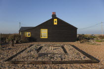 England, Kent, Romney Marsh, Dungeness, Prospect Cottage, former beach house of Derek Jarman.