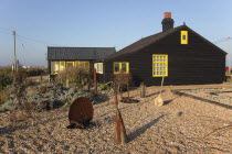 England, Kent, Romney Marsh, Dungeness, Prospect Cottage, former beach house of Derek Jarman.