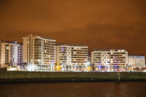 Ireland, North, Belfast, Titanic Quarter, Modern apartment building built on the former shipyard site.