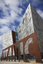 Ireland, North, Belfast, Titanic Quarter, Visitor centre designed by Civic Arts & Eric R Kuhne.