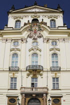 Czech Republic, Bohemia, Prague, Hradcany Square, Archbishop's Palace facade.