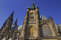 Czech Republic, Bohemia, Prague, St Vitus Cathedral, View of south side.