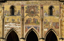 Czech Republic, Bohemia, Prague, St Vitus Cathedral, Golden Gate and Mosaic of the Last Judgement.