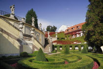 Czech Republic, Bohemia, Prague, Vrtbov Garden, constructed 1720 with Baroque Roman statuary.