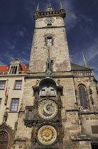 Czech Republic, Bohemia, Prague, Old Town Square, Old Town Hall with Astronomical Clock.