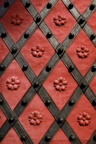 Czech Republic, Bohemia, Prague, Charles Square,  New Town Hall,  Doorway patterns.