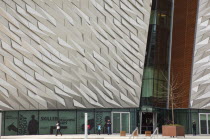 Ireland, North, Belfast, Titanic Quarter, Visitor centre designed by Civic Arts & Eric R Kuhne.