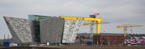 Ireland, North, Belfast, Titanic Quarter, Visitor centre designed by Civic Arts & Eric R Kuhne.