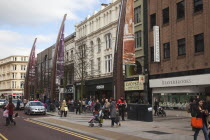 Ireland, North, Belfast, Modern Art on Donegall Place celebrating the building of White Star Line ships in Belfast by Harland and Wolff as part of the Streets Ahead Project.