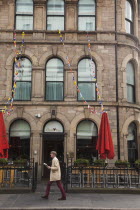 Ireland, North, Belfast, Cathedral Quarter, Entrance to the Cloth Ear bar and restaurant in Waring Street.