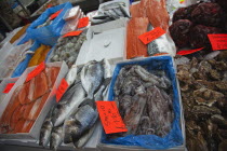 Ireland, North, Belfast, St Georges Market, fresh fish display.