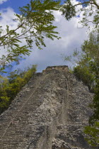 Mexico, Quintana Roo, Coba, The Nohoch Pyramid.