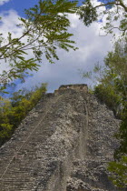 Mexico, Quintana Roo, Coba, The Nohoch Pyramid.