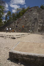 Mexico, Quintana Roo, Coba, The Nohoch Pyramid.