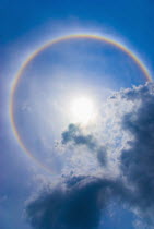 Mexico, Quintana Roo, Puerto Aventuras, Solar Halo rainbow.