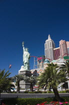USA, Nevada, Las Vegas, View across to the New York New York Casino Hotel.   