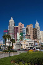 USA, Nevada, Las Vegas, View across to The New York New York Hotel Casino. 